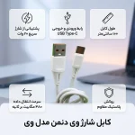 کابل تایپ C برند دنمن مدل D01T  - سفید - تصویر 4